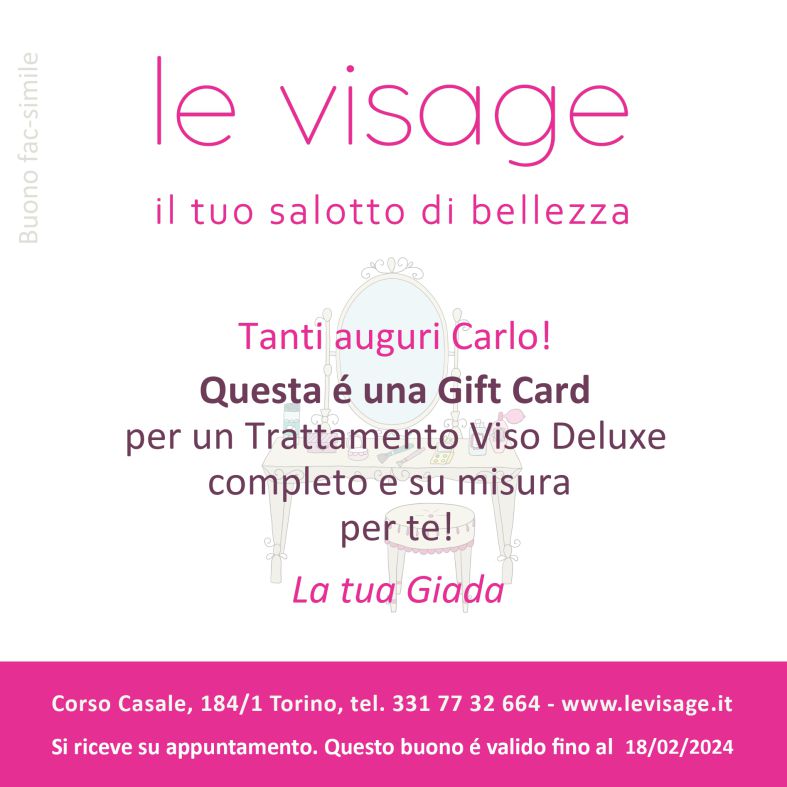 Gift Card per un trattamento viso Deluxe 